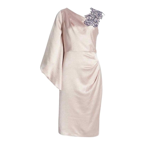 JS Collections Ashlyn Embroidered One Shoulder Midi Dress Size 2 NWT - Picture 1 of 16